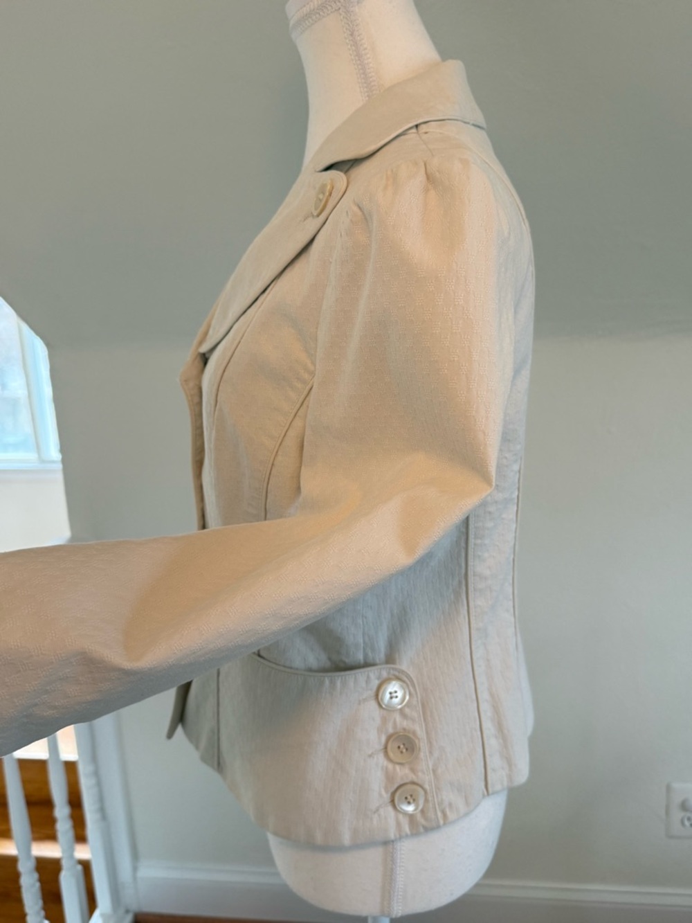 Nanette Lepore Vintage Cream Button-Front Tailored Blazer Size 10 - Picture 3 of 10